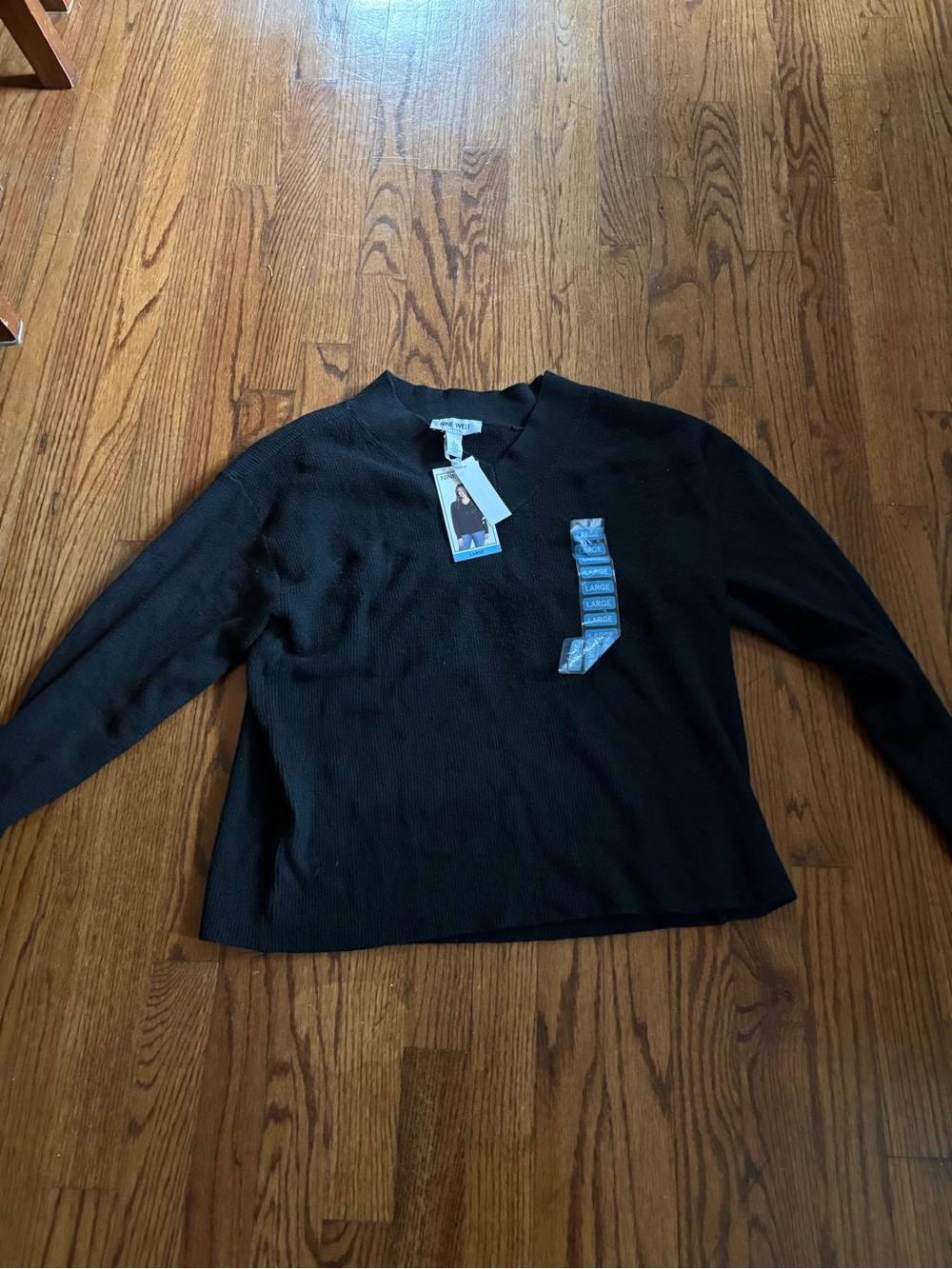 Nine West Black V-Neck Long Sleeve Women's Sweater